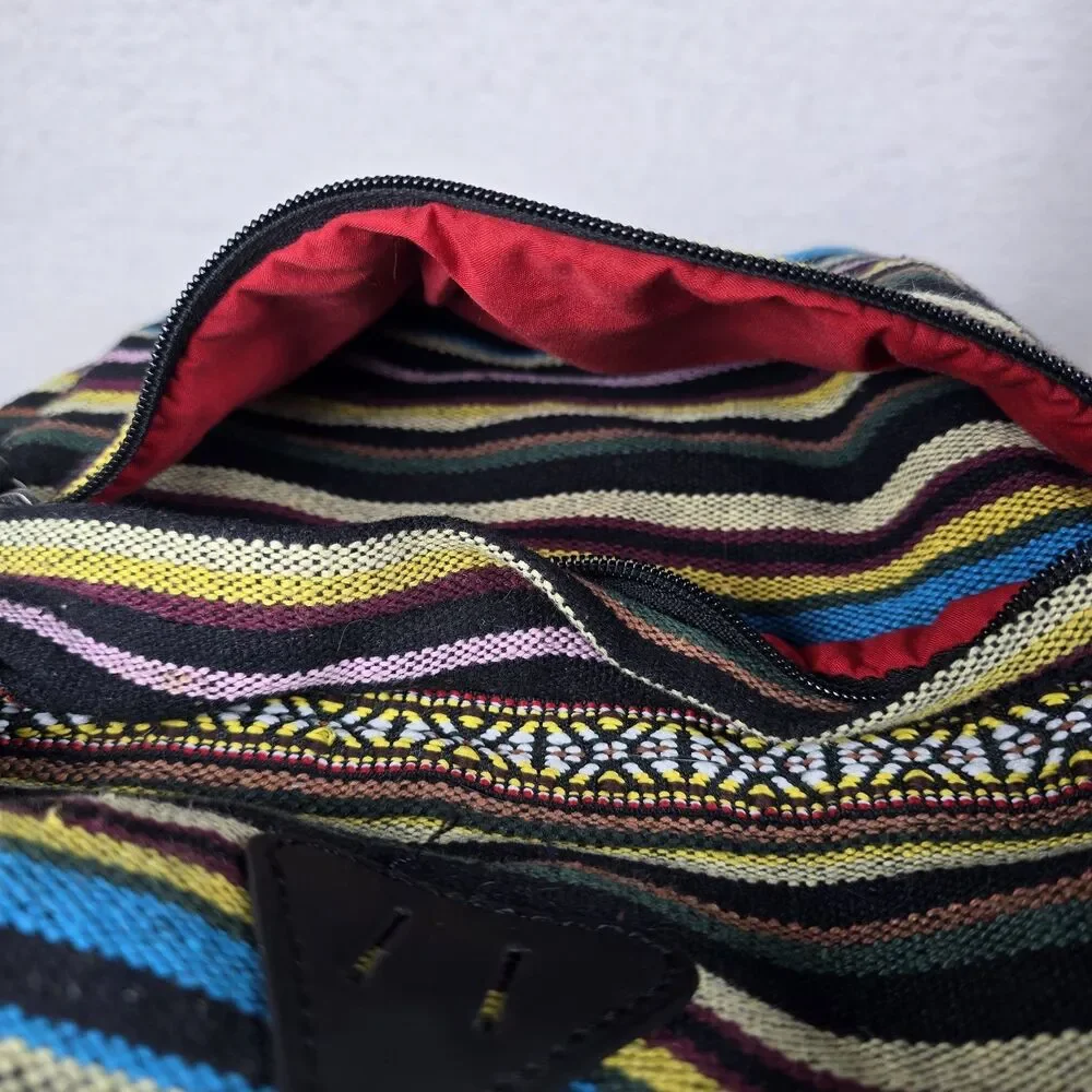 Mad Love Southwestern Print Backpack Sz Med Boho Hemp School Bag Multicolored